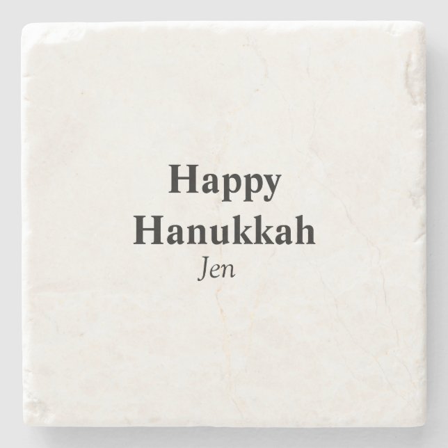 Happy Hanukkah Ihr Name Text editierbar Steinuntersetzer (Vorderseite)