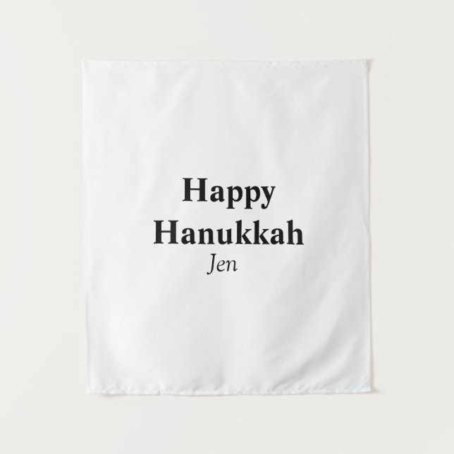 Happy Hanukkah Ihr Name Text editierbar Wandteppich (Vorderseite)