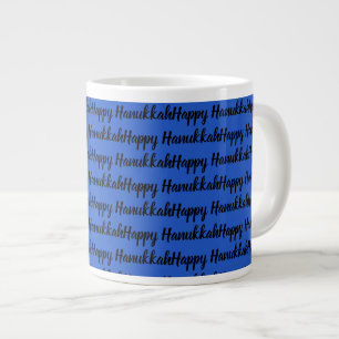 Happy Hanukkah in einfachem, elegantem Skript Jumbo-Tasse