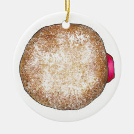 Happy Hanukkah Jelly Donut Doughnut Sufganiyah Keramik Ornament