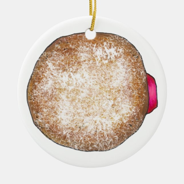 Happy Hanukkah Jelly Donut Doughnut Sufganiyah Keramik Ornament (Vorne)