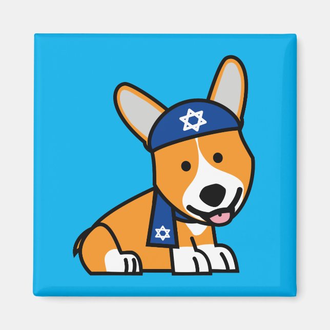 Happy Hanukkah Jewish Corgi Corgis Dog Puppy Magnet (Vorne)