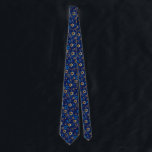 Happy Hanukkah Jewish Star Menorah Blue Neck Tie Krawatte<br><div class="desc">Happy Hanukkah, Menorah, dreidel, jüdischer Stern, Muster, Krawatte.</div>