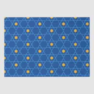 Happy Hanukkah Jewish Star von David Pattern Blue Seidenpapier