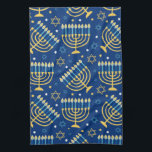 Happy Hanukkah jüdischen Star Menorah Blue Kitchen Geschirrtuch<br><div class="desc">Happy Hanukkah,  Menorah,  jüdischer Stern,  blaues Küchentuch.</div>