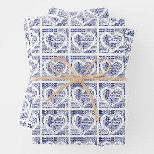 Happy Hanukkah Jüdisches Urlaubspapier Geschenkpapier Set