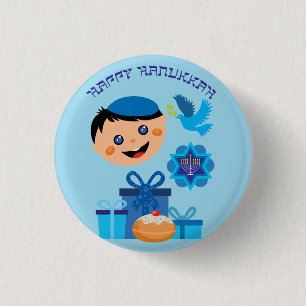 🕎 Happy Hanukkah, Junge, Button