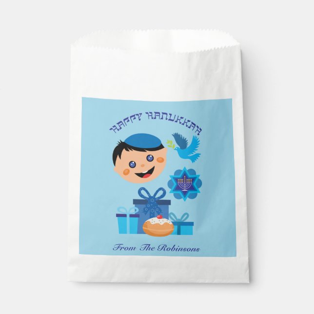 🕎 Happy Hanukkah, Junge, Geschenktütchen (Vorderseite)