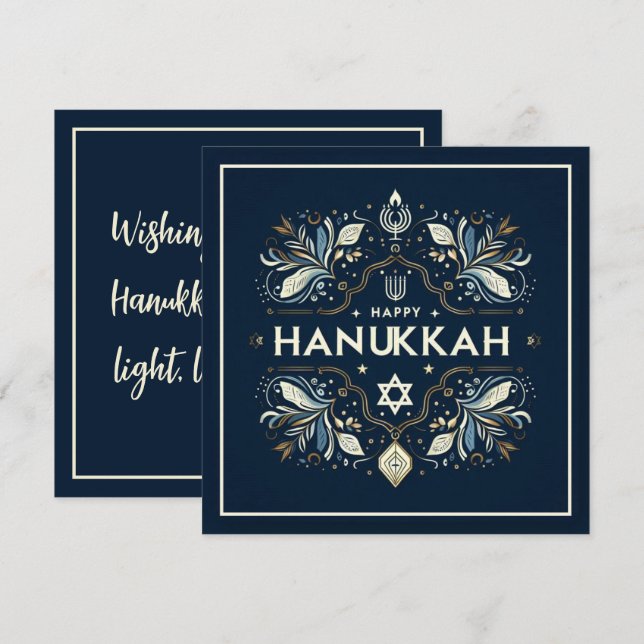Happy Hanukkah Karte (Vorne/Hinten)