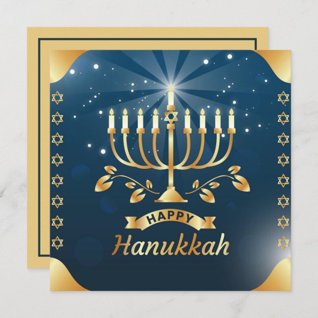 Happy Hanukkah Karte (Vorne/Hinten)