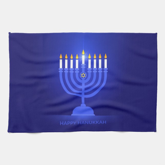 Happy Hanukkah Kitchen Handtuch (Horizontal)