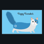 Happy Hanukkah Kitty Cat Rechteckiger Aufkleber<br><div class="desc">Feiern Sie Chanukah mit unseren bezaubernden und festlichen Kätzchen!</div>