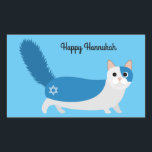 Happy Hanukkah Kitty Cat Rechteckiger Aufkleber<br><div class="desc">Feiern Sie Chanukah mit unseren bezaubernden und festlichen Kätzchen!</div>