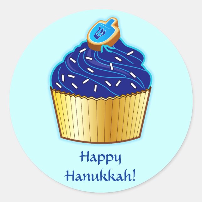 Happy Hanukkah: Kuchen mit Keks Runder Aufkleber (Vorderseite)