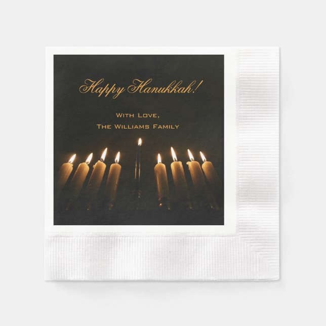 Happy Hanukkah Lamp Menorah Light Candles Chanukah Serviette (Vorderseite)