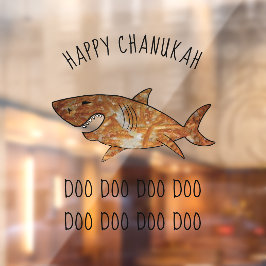 Happy Hanukkah Latke Shark Doo Doo Window Fensteraufkleber