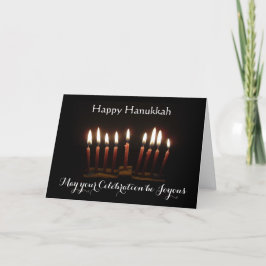 Happy Hanukkah Lit Menorah Karte