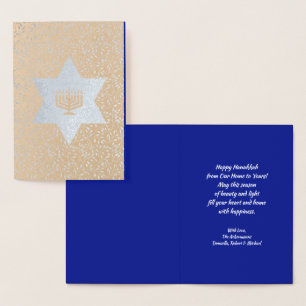 Happy Hanukkah. Luxus Folienkarte