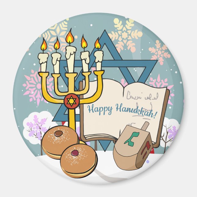 Happy Hanukkah Magnet (Vorne)