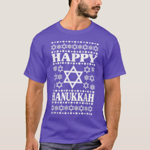 Happy Hanukkah Männer Frauen Kinder jüdische Feier T-Shirt