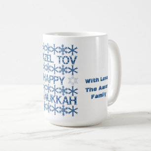 Happy Hanukkah Mazel Tov Star von David Menorah Kaffeetasse