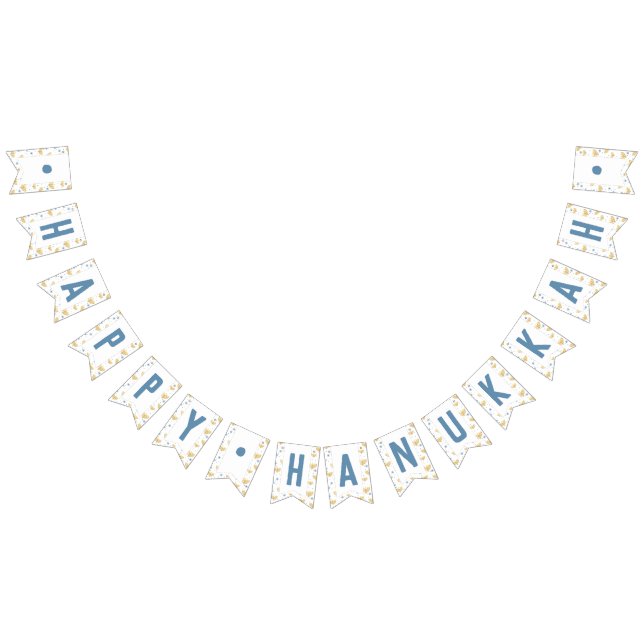 Happy Hanukkah & Mehorah + Star von David Pattern Wimpelkette (Alle)
