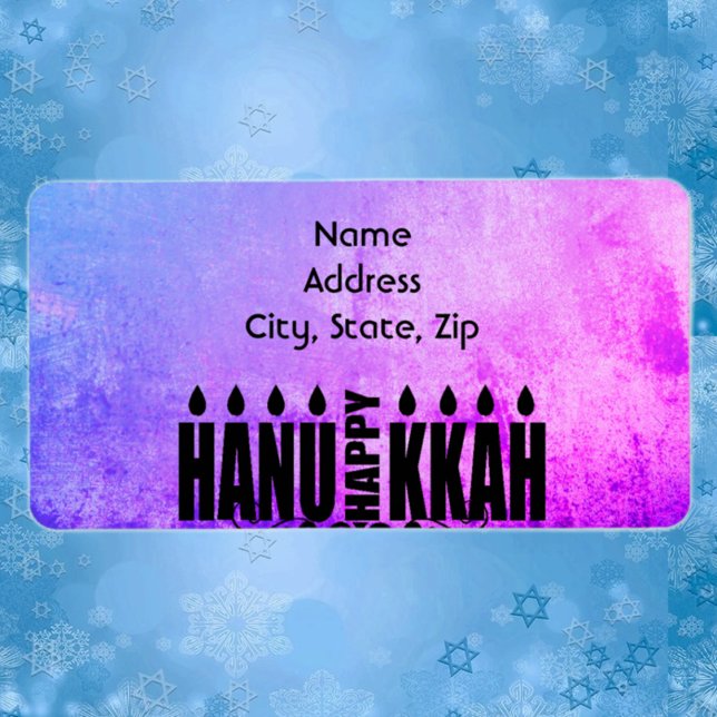 Happy Hanukkah Menorah Adressaufkleber (Von Creator hochgeladen)