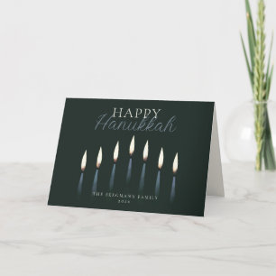 Happy Hanukkah Menorah Candles Blank Feiertagskarte