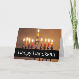 Happy Hanukkah Menorah Candles Personalisiert Feiertagskarte