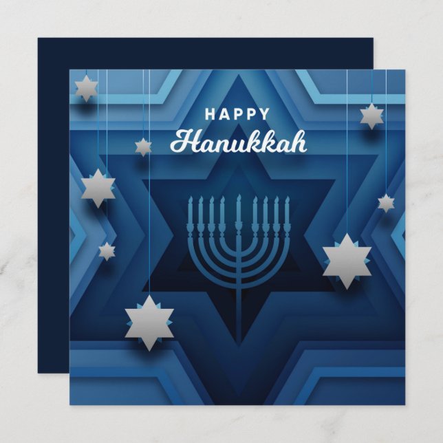 Happy Hanukkah Menorah Card (Vorne/Hinten)