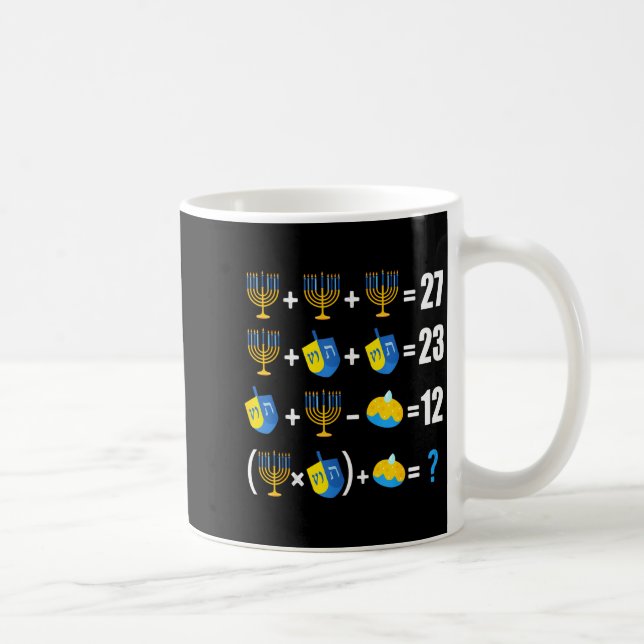 Happy Hanukkah Menorah Dreidel Doughnut Math Teach Kaffeetasse (Rechts)