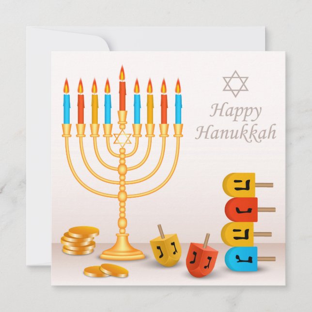 Happy Hanukkah Menorah Dreidel Gold Coins (Vorderseite)