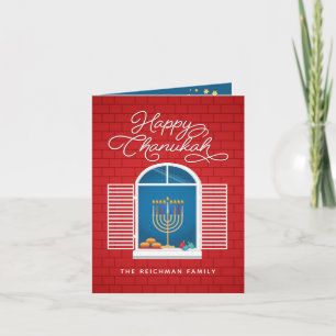 HAPPY HANUKKAH Menorah Dreidel Grußkarte