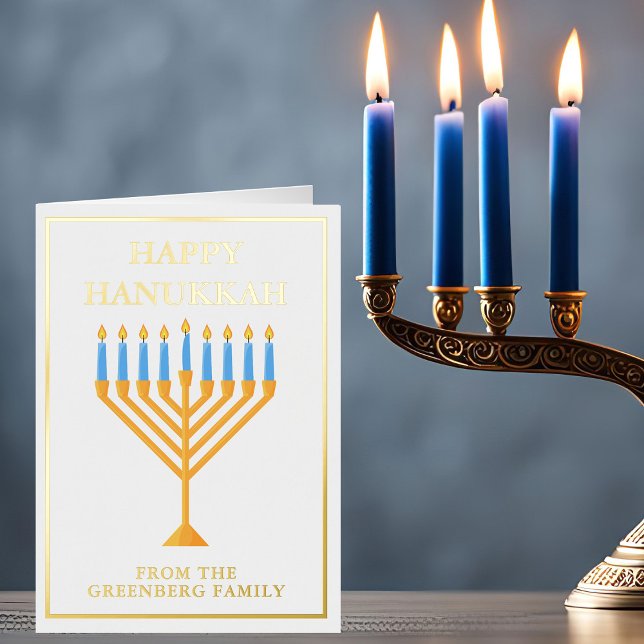 Happy Hanukkah Menorah Elegantes Custom Gold (Von Creator hochgeladen)