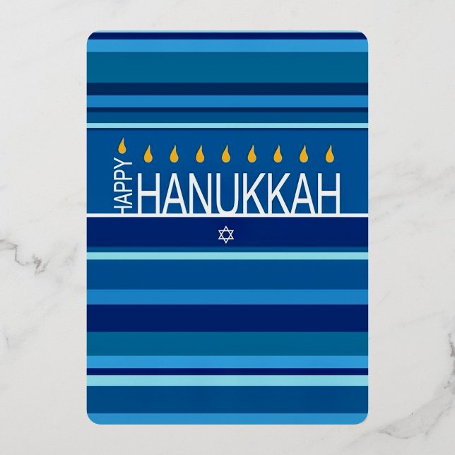 Happy Hanukkah menorah Folieneinladung (Rückseite)