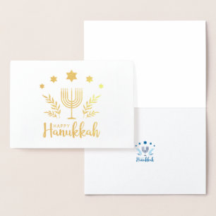 Happy Hanukkah Menorah Folienkarte