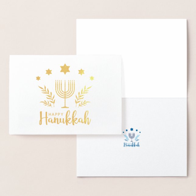 Happy Hanukkah Menorah Folienkarte (Anzeige)