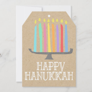 Happy Hanukkah menorah Geschenk Tag Feiertagskarte