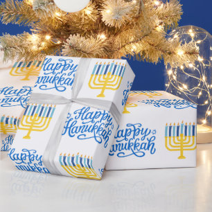 Happy Hanukkah Menorah Geschenkpapier