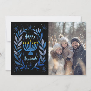 Happy Hanukkah Menorah Handgezeichnetes CUSTOM FOT Feiertagskarte