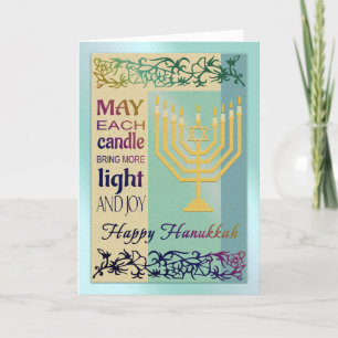 Happy Hanukkah Menorah Jüdisch Feiertagskarte