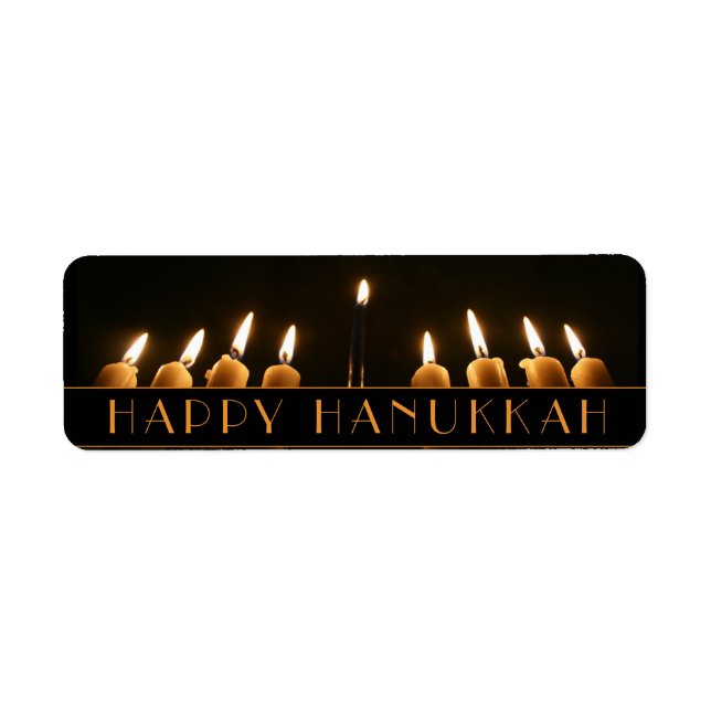 Happy Hanukkah Menorah Light Nine Burning Candles (Vorne)