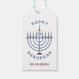 Happy Hanukkah Menorah Party Custom Geschenkanhänger