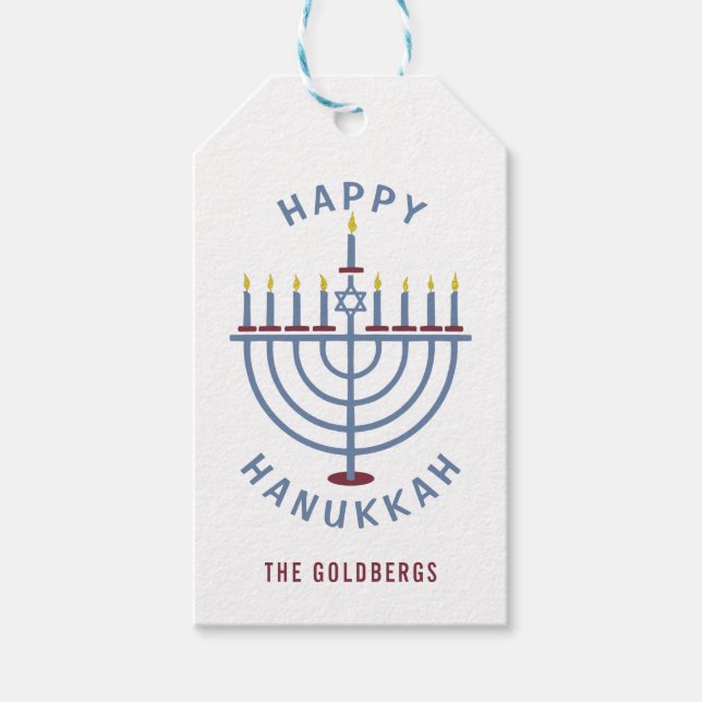 Happy Hanukkah Menorah Party Custom Geschenkanhänger (Vorderseite)