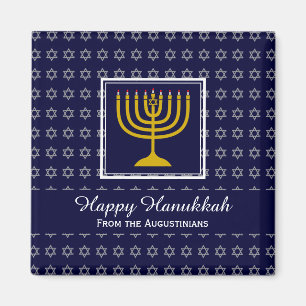 HAPPY HANUKKAH Menorah Personalisiert Blue Kühlsch Magnet