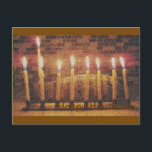 Happy Hanukkah Menorah Post Card Feiertagspostkarte<br><div class="desc">Kann sie diese Hanukkah nicht besuchen? Schicken Sie ihnen diese schöne Hanukka Post Card.</div>