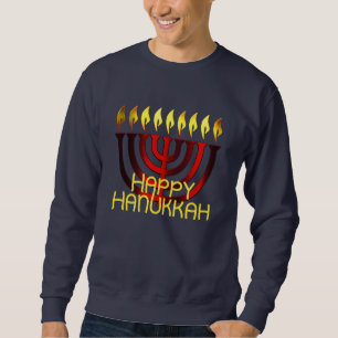 Happy Hanukkah Menorah Red Sweatshirt