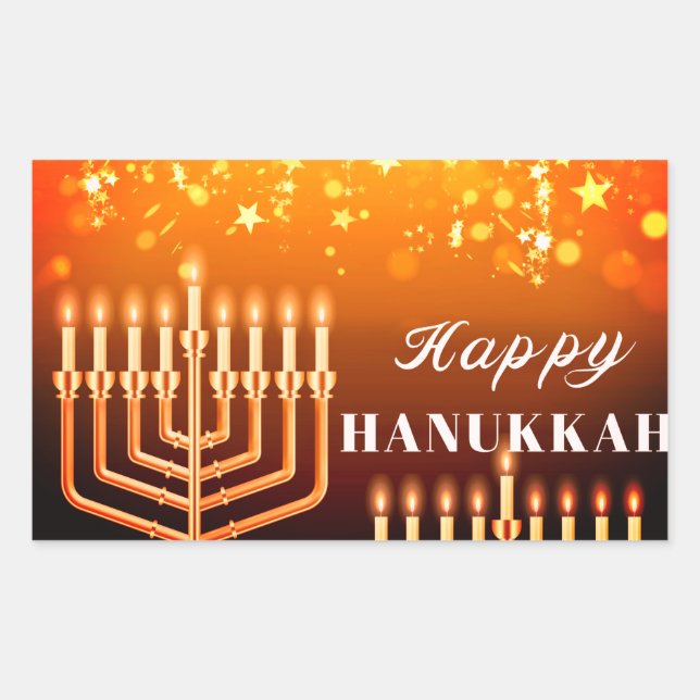Happy Hanukkah Menorah Square Sticker (Vorderseite)