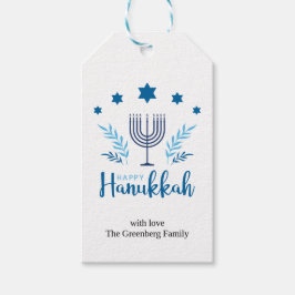 Happy Hanukkah Menorah Stars Festival Geschenkanhänger