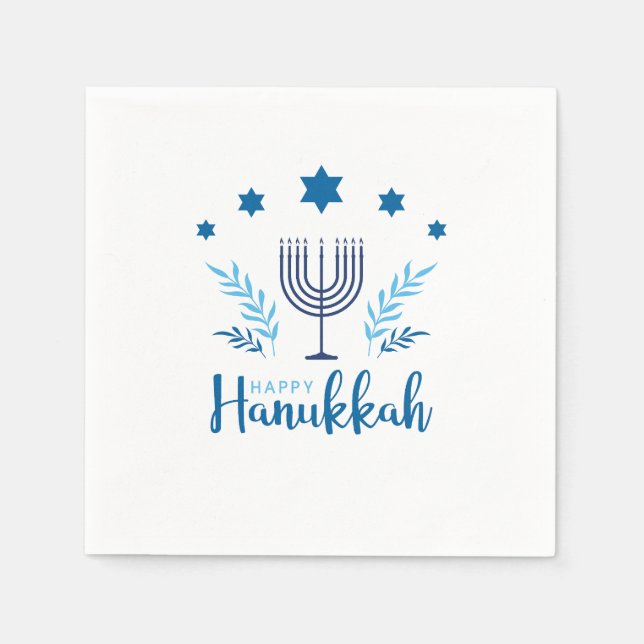Happy Hanukkah Menorah Stars Serviette (Vorderseite)